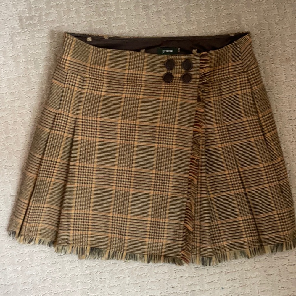 J.crew plaid wrap skirt size 0